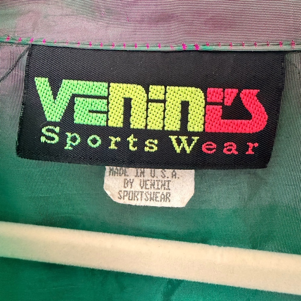 VENINI’S iridescent VINTAGE 90’s 1/4 Zip Windbreaker Surfer Sz L - Picture 3 of 6